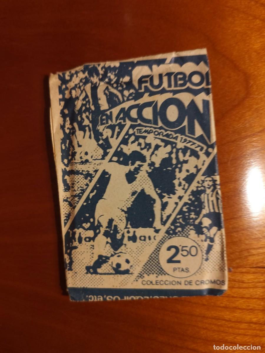 Cromos de f&uacute;tbol: sobre cromos sin abrir FUTBOL EN ACCION -ED. PACOSA