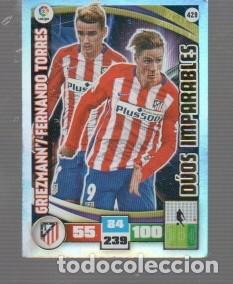 Cromos de f&uacute;tbol: CROMOS DE ADRENALYN XL Y PANINI DEL N&ordm; 429 A&Ntilde;O 2015/15 DEL ATL&Eacute;TICO MADRID DUOS IMPARABLES