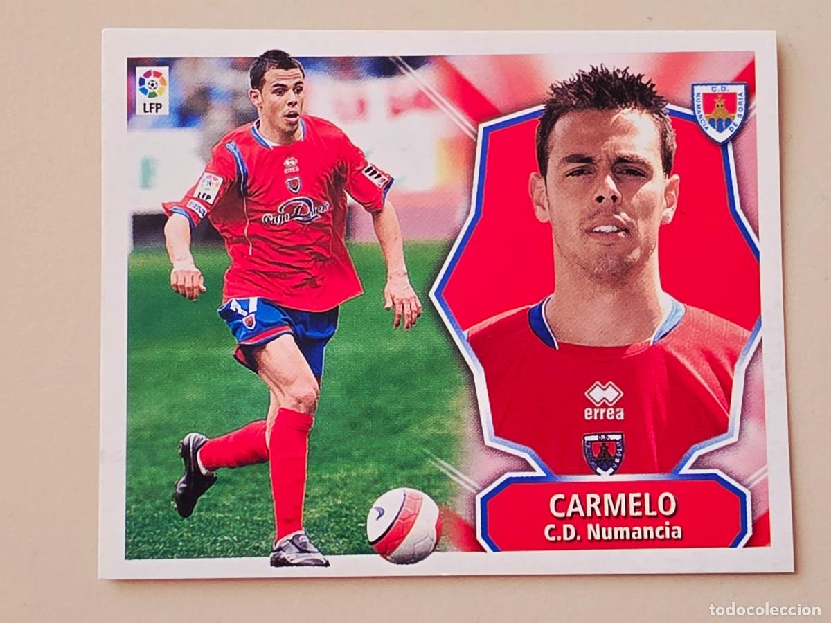 Cromos de f&uacute;tbol: Carmelo, Baja, CD Numancia, Panini Ediciones Liga Este 2008 2009 08 09, sin pegar