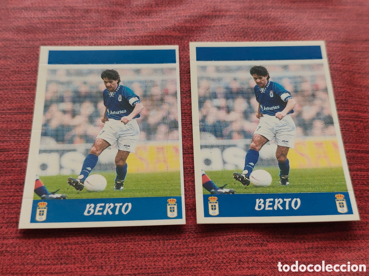 Cromos de f&uacute;tbol: DOBLE VERSI&Oacute;N TRASERA 262 BERTO REAL OVIEDO PANINI LIGA 1997 1998