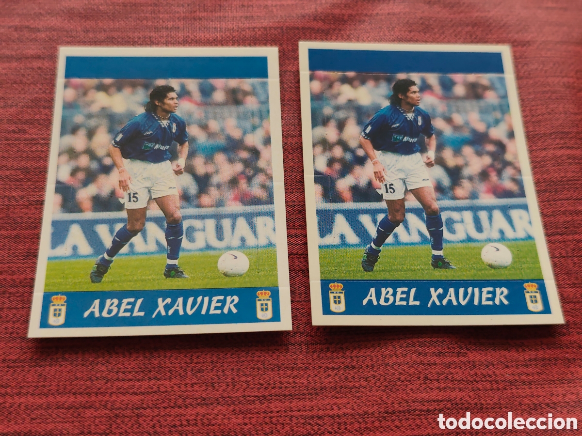Cromos de f&uacute;tbol: DOBLE VERSI&Oacute;N TRASERA 258 ABEL XAVIER REAL OVIEDO PANINI LIGA 1997 1998
