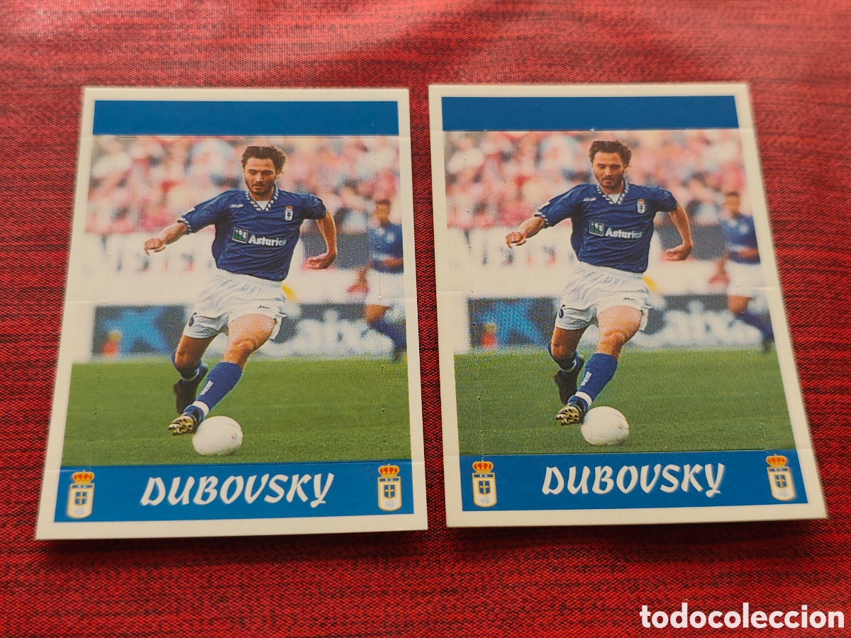 Cromos de f&uacute;tbol: DOBLE VERSI&Oacute;N TRASERA 268 DUBOVSKY REAL OVIEDO PANINI LIGA 1997 1998