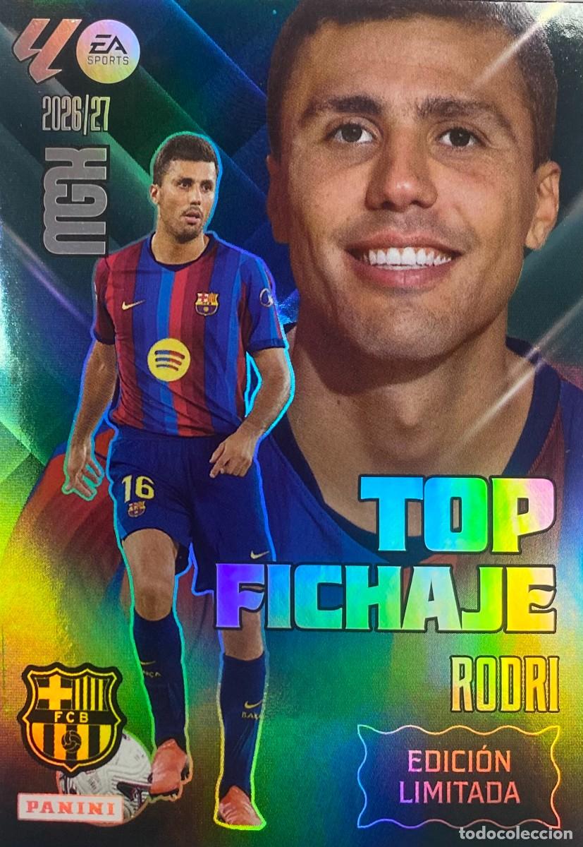 Cromos de f&uacute;tbol: RODRI BARCELONA TOP FICHAJE MEGACRACKS LIGA 2026 2027 26 27 revista jug&oacute;n