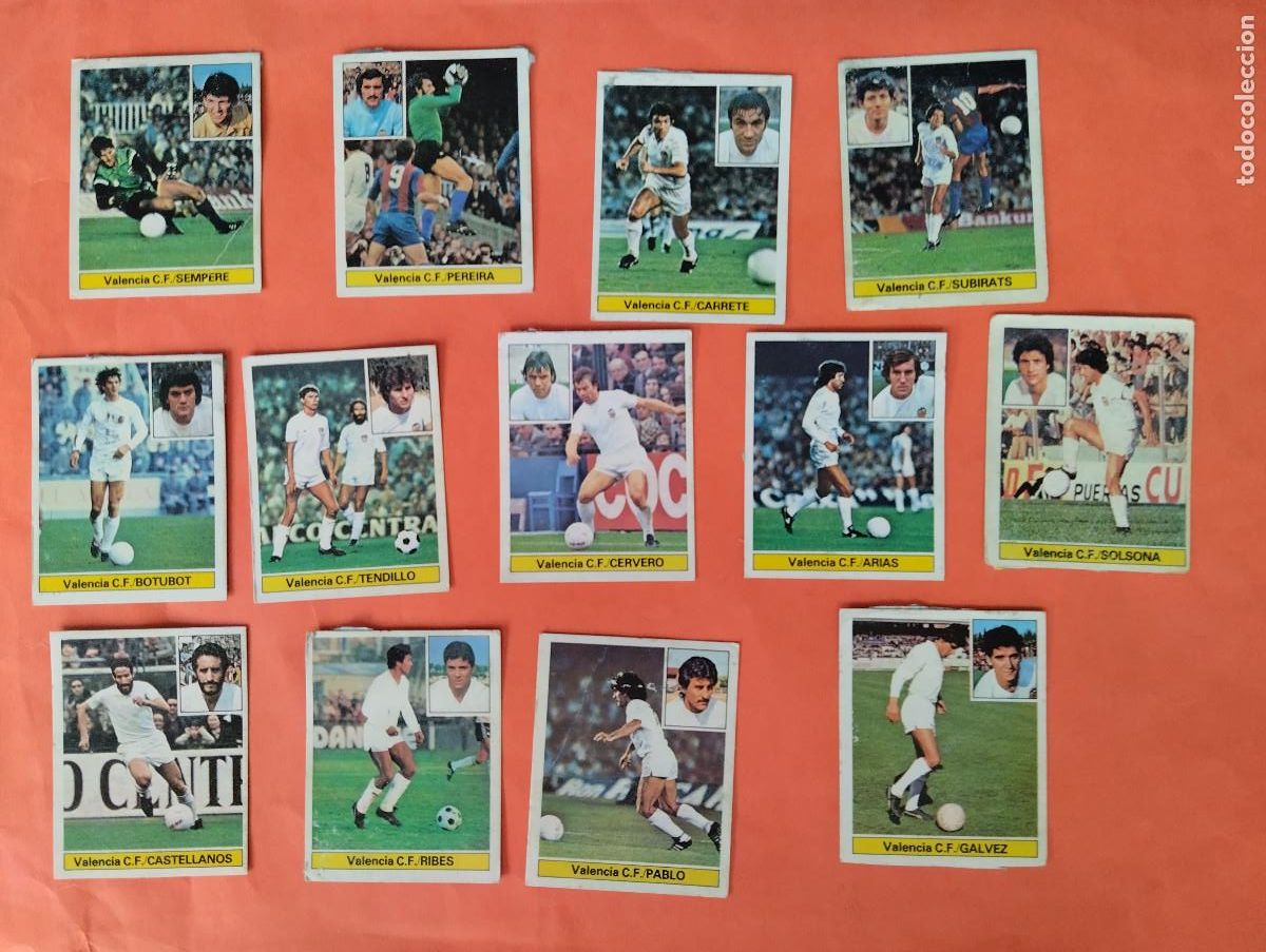 Fu&szlig;ball-Sticker: LOTE 13 CROMOS (VALENCIA C.F.) EDICIONES ESTE - LIGA 1981 1982 - DESPEGADOS