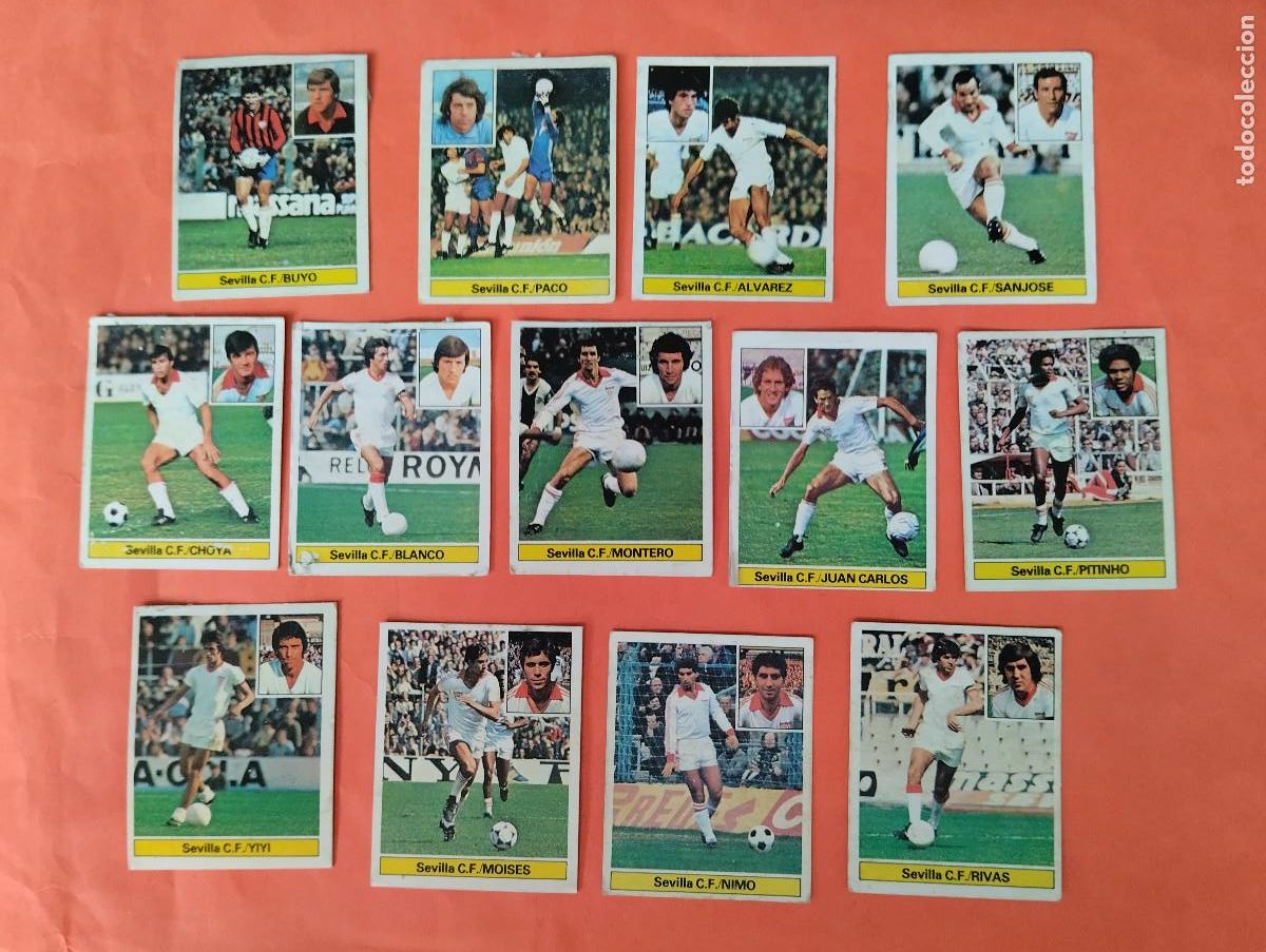 Fu&szlig;ball-Sticker: LOTE 13 CROMOS (SEVILLA C.F.) EDICIONES ESTE - LIGA 1981 1982 - DESPEGADOS