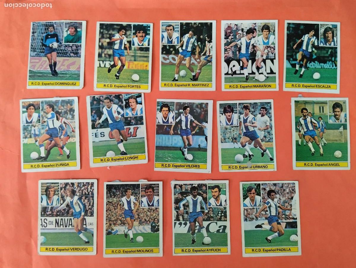 Fu&szlig;ball-Sticker: LOTE 14 CROMOS (R.C.D. ESPA&Ntilde;OL) EDICIONES ESTE - LIGA 1981 1982 - DESPEGADOS