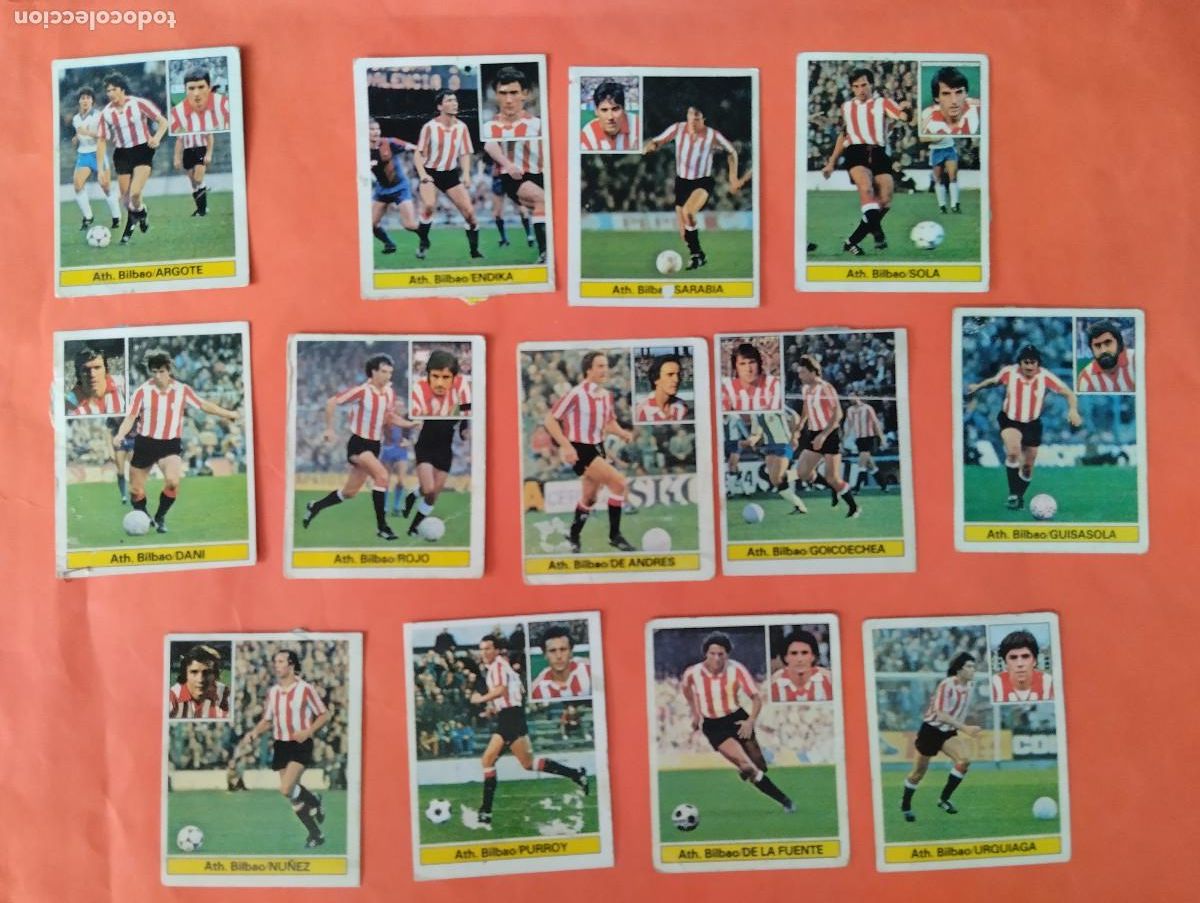 Fu&szlig;ball-Sticker: LOTE 13 CROMOS (ATH. BILBAO) EDICIONES ESTE - LIGA 1981 1982 - DESPEGADOS
