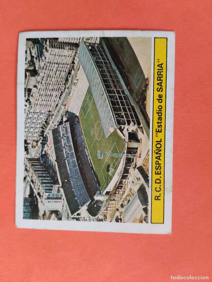 Cromos de f&uacute;tbol: CROMO DE FUTBOL CAMPO DE FUTBOL R.C.D. ESPA&Ntilde;OL SARRIA. DESPEGADO LIGA ESTE 1981-1982/81-82
