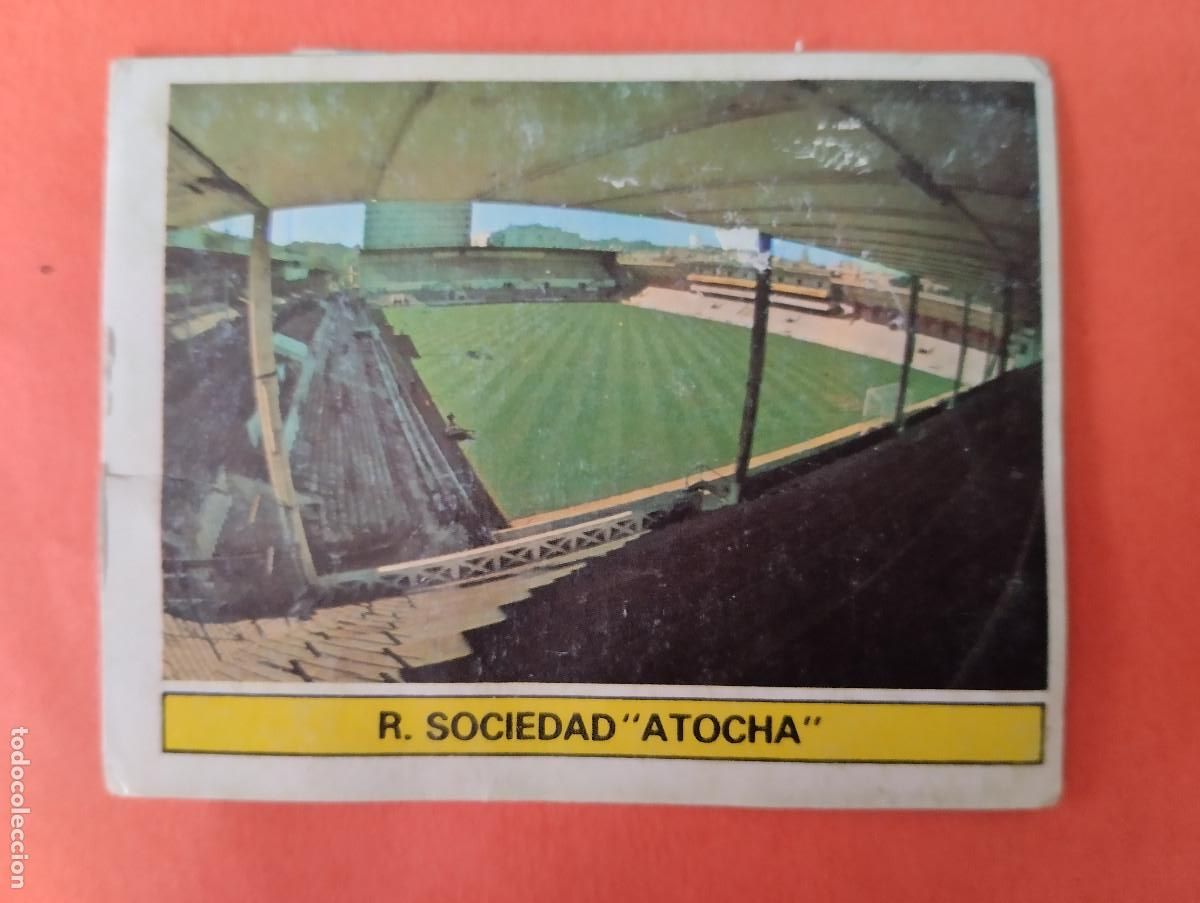 Cromos de f&uacute;tbol: CROMO DE FUTBOL CAMPO DE FUTBOL REAL SOCIEDAD ATOCHA. DESPEGADO LIGA ESTE 1981-1982/81-82