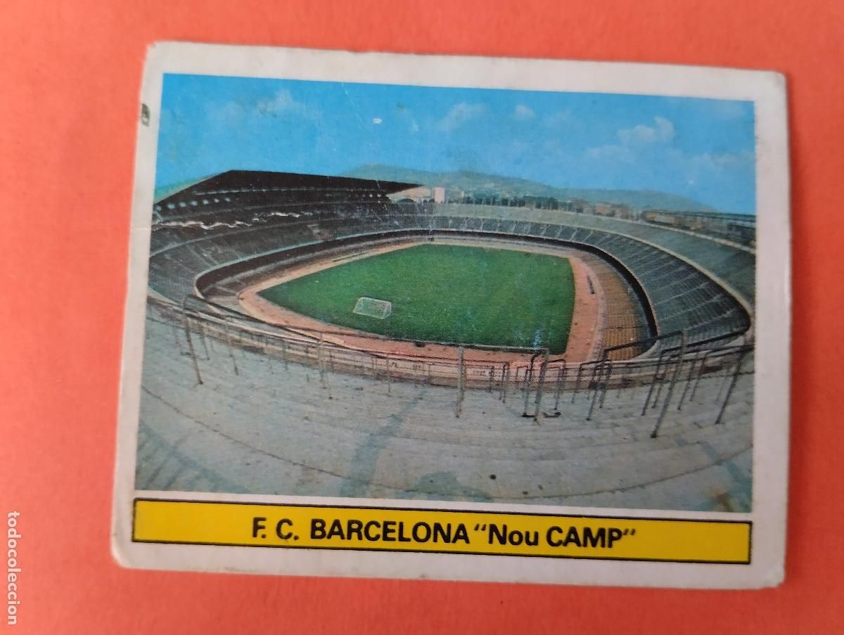 Cromos de f&uacute;tbol: CROMO DE FUTBOL CAMPO DE FUTBOL F.C. BARCELONA NOU CAMP. DESPEGADO LIGA ESTE 1981-1982/81-82