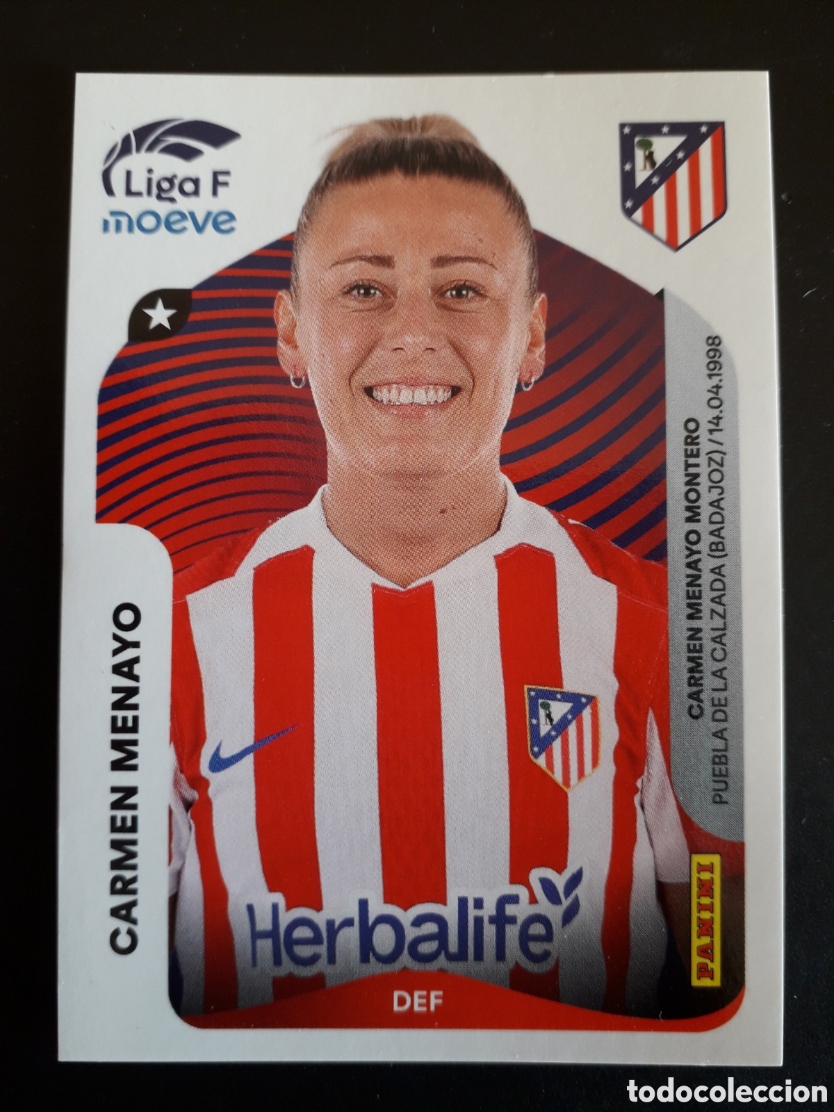 Cromos de f&uacute;tbol: CARMEN MENAYO AT MADRID N&deg; 47 B LIGA F FEMENINA 2025 2026 25 26 PANINI SIN PEGAR PEDIDO M&Iacute;NIMO 3&euro;
