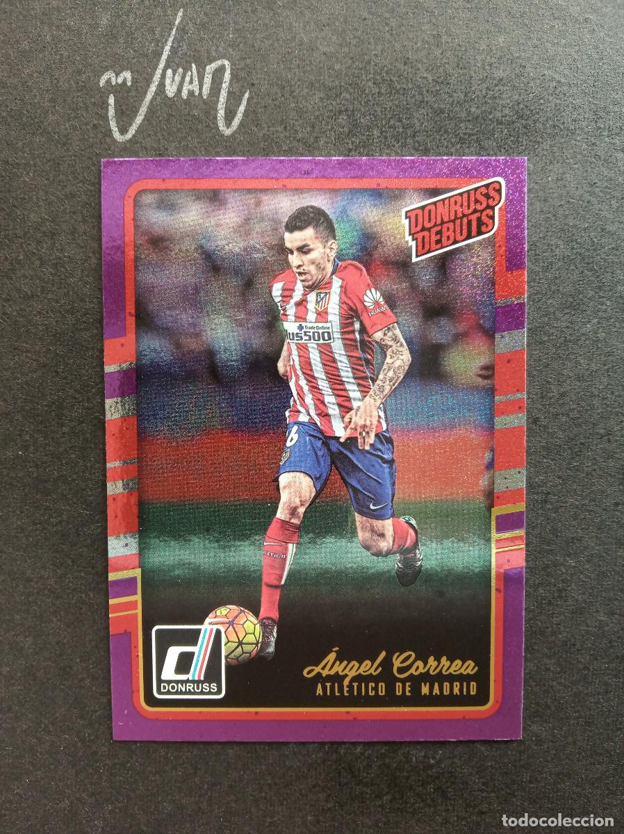 Cromos de f&uacute;tbol: 208 DONRUSS DEBUTS ROOKIE ANGEL CORREA ATLETICO MADRID ⚽ PANINI &reg; 2016 2017 16 17 PARALELA PURPLE