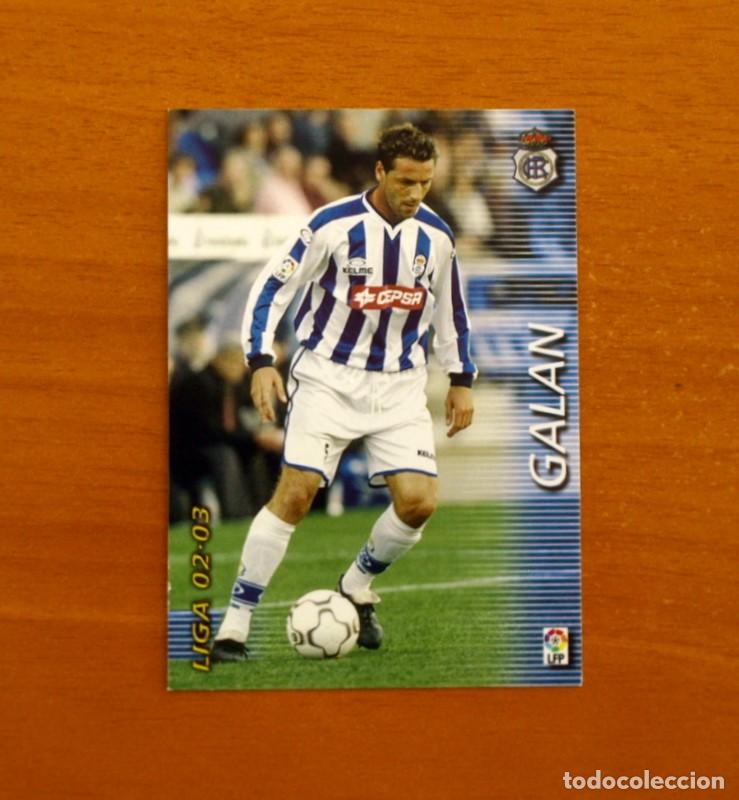 Football Stickers: Recreativo de Huelva -N&ordm; 255 Gal&aacute;n -Mega Fichas Liga 2002-2003-02-03-Megafichas Panini Sports