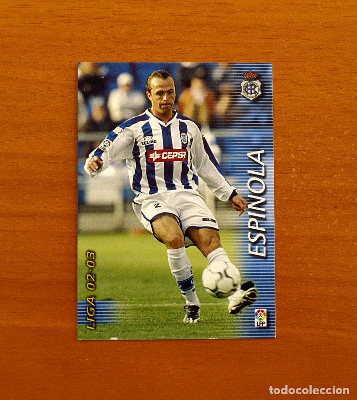 Football Stickers: Recreativo de Huelva -N&ordm; 260 Espinola -Mega Fichas Liga 2002-2003-02-03-Megafichas Panini Sports