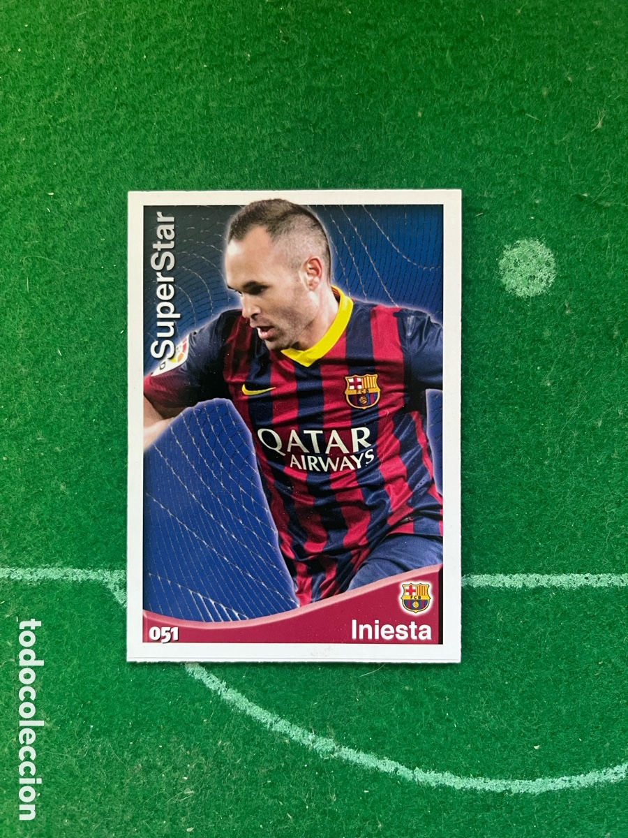 Cromos de f&uacute;tbol: 51 INIESTA BARCELONA LAS FICHAS DE LA LIGA 2014 2015 MUNDICROMO SUPERSTAR
