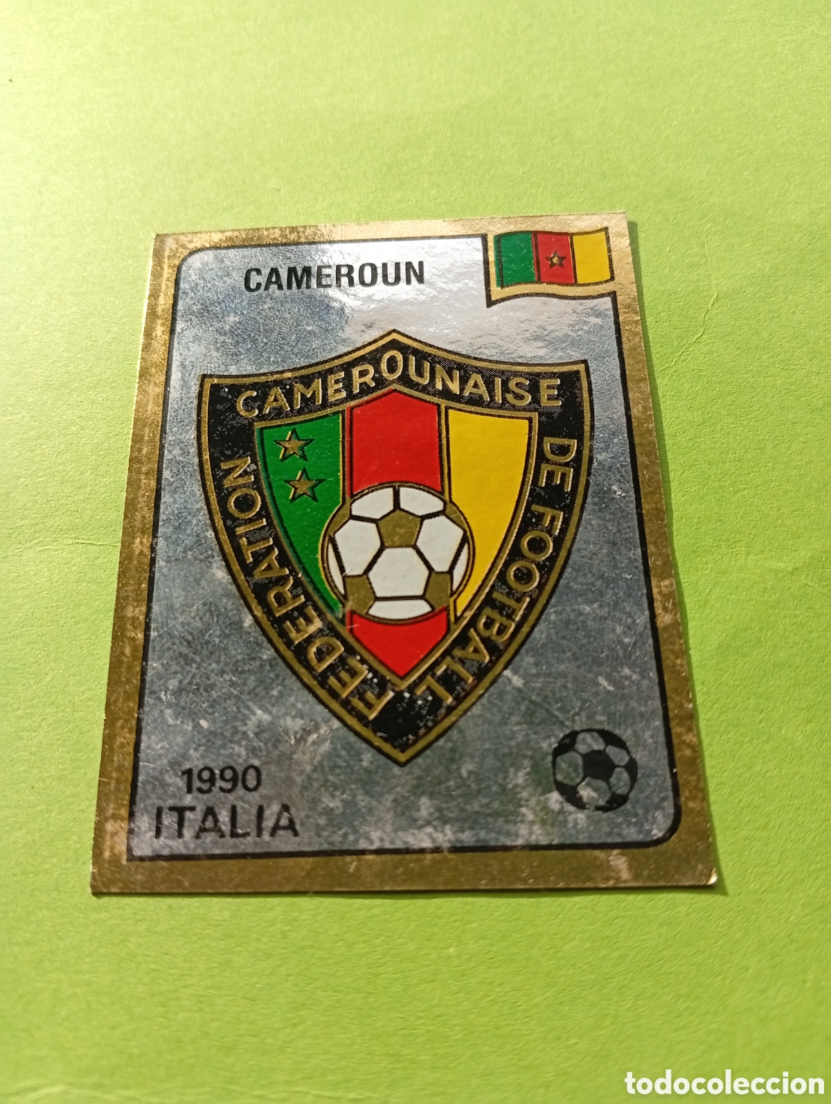 Cromos de Futebol: 1990 ITALIA 90 - N&ordm; 171 ESCUDO - CAMERUN - ED. CARVAJAL / PANINI