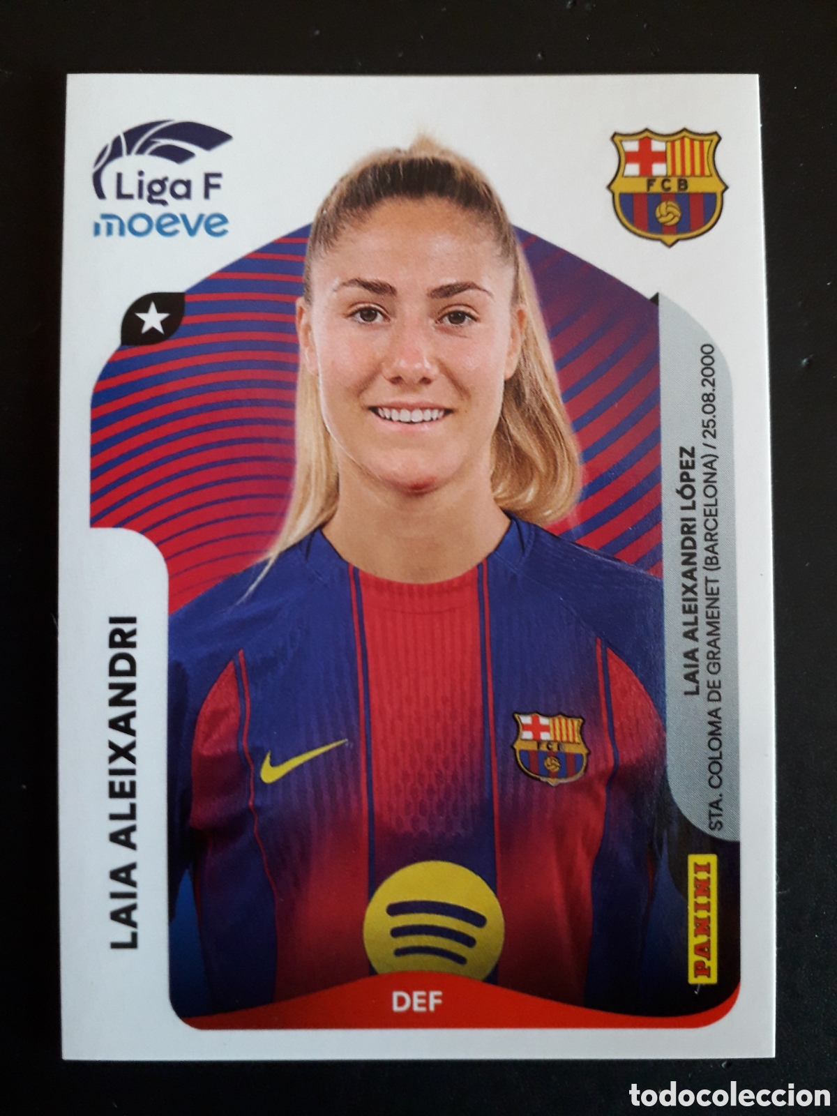 Cromos de f&uacute;tbol: LAIA ALEIXANDRI FC BARCELONA N&deg; 89 LIGA F FEMENINA 2025 2026 25 26 PANINI SIN PEGAR PEDIDO M&Iacute;NIMO 3&euro;