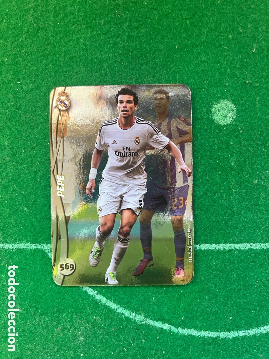 Cromos de f&uacute;tbol: 569 PEPE REAL MADRID LAS FICHAS DE LA LIGA 2014 2015 MUNDICROMO METALCARDS TOP 5 LISO