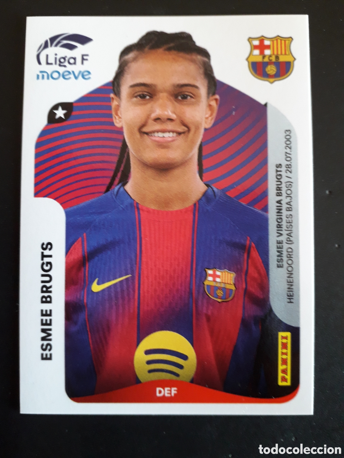 Cromos de f&uacute;tbol: ESMEE BRUGTS FC BARCELONA N&deg; 91 LIGA F FEMENINA 2025 2026 25 26 PANINI SIN PEGAR PEDIDO M&Iacute;NIMO 3&euro;