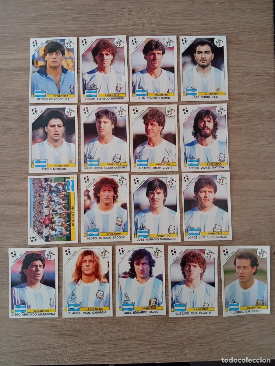 Cromos de f&uacute;tbol: ARGENTINA WORLD CUP STORY INCLUIDO MARADONA MUNDIAL ITALIA 90 PANINI SIN PEGAR NUNCA PEGADO