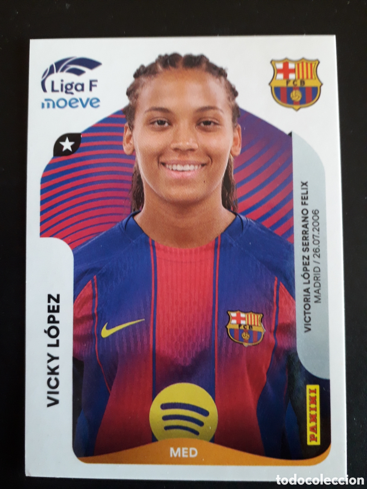 Cromos de f&uacute;tbol: VICKY L&Oacute;PEZ FC BARCELONA N&deg; 97 LIGA F FEMENINA 2025 2026 25 26 PANINI SIN PEGAR PEDIDO M&Iacute;NIMO 3&euro;