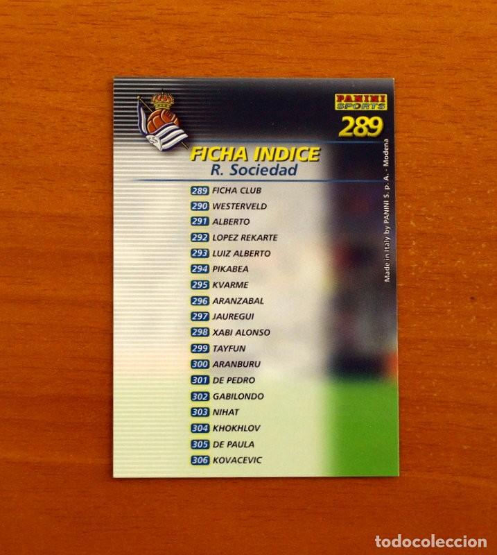 Figurine di Calcio: Real Sociedad -N&ordm; 289 Ficha &iacute;ndice -Mega Fichas Liga 2002-2003-02-03-Megafichas Panini Sports