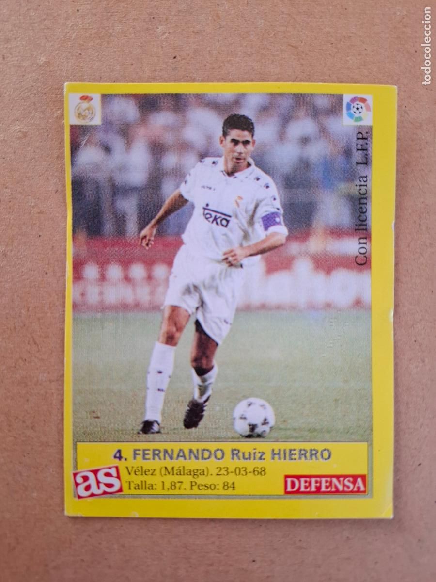 Cromos de f&uacute;tbol: LIGA 95 96 1995 1996 - AS - 4 HIERRO - REAL MADRID ( NUNCA PEGADO )