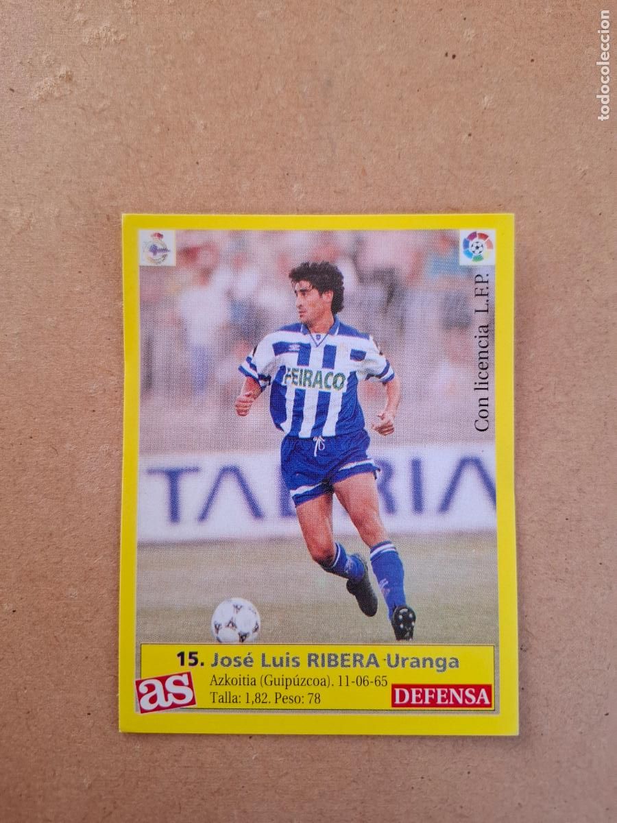 Cartes &agrave; collectionner de Football: LIGA 95 96 1995 1996 - AS - 15 RIBERA - R.C. DEPORTIVO ( NUNCA PEGADO )