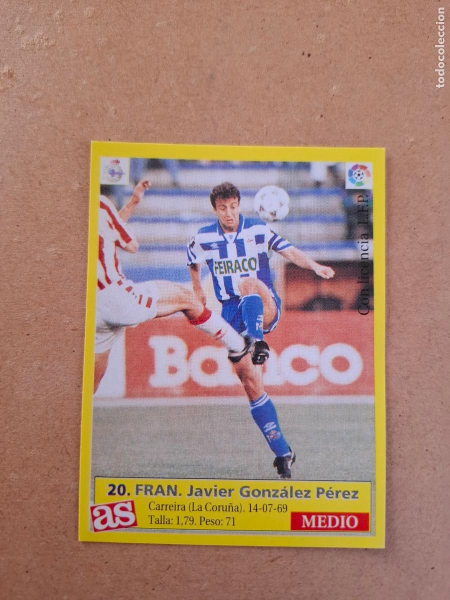 Cromos de f&uacute;tbol: LIGA 95 96 1995 1996 - AS - 20 FRAN - R.C. DEPORTIVO ( NUNCA PEGADO )