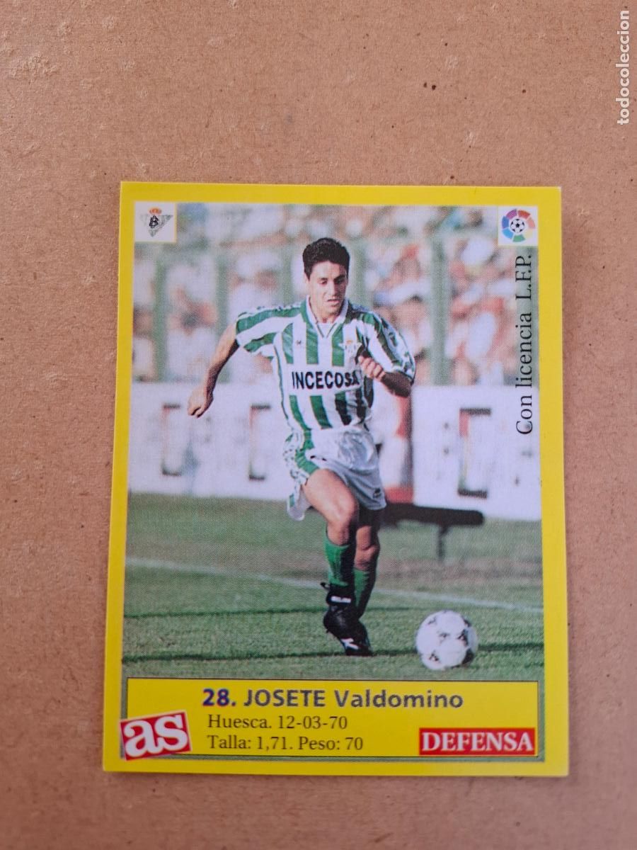 Figurine di Calcio: LIGA 95 96 1995 1996 - AS - 28 JOSETE - REAL BETIS ( NUNCA PEGADO )