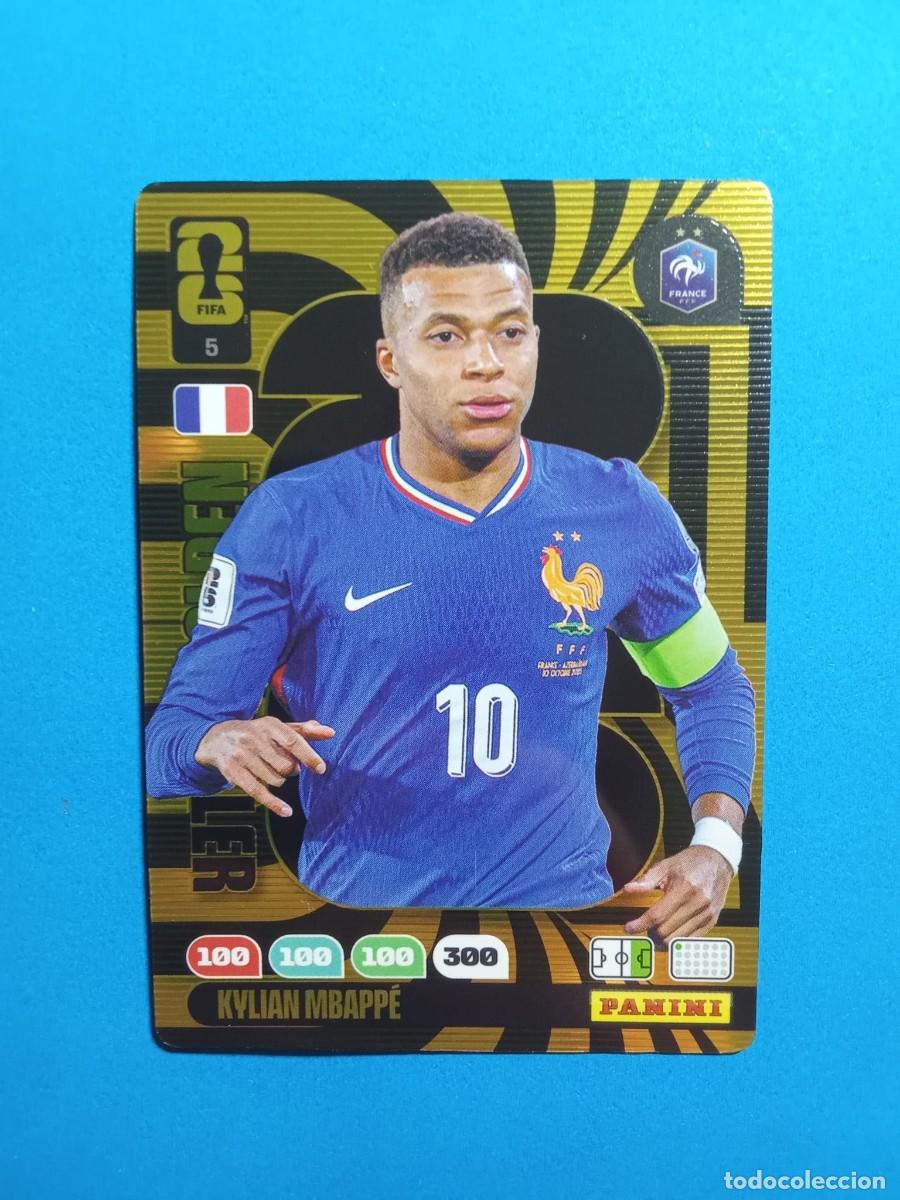 Figurine di Calcio: CROMO 5 GOLDEN BALLER MBAPPE FRANCIA FIFA WORLD CUP 26 MUNDIAL 2026