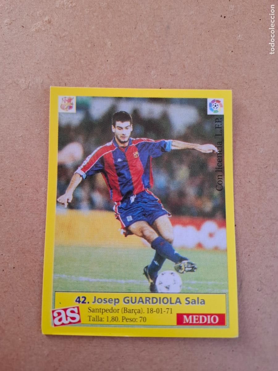 Cromos de f&uacute;tbol: LIGA 95 96 1995 1996 - AS - 42 GUARDIOLA - FC. BARCELONA ( NUNCA PEGADO )