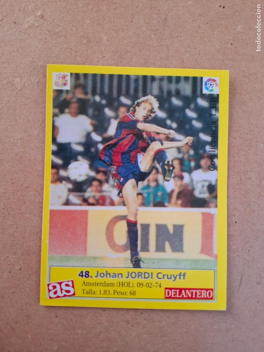 Cromos de f&uacute;tbol: LIGA 95 96 1995 1996 - AS - 48 JORDI CRUYFF - FC. BARCELONA ( NUNCA PEGADO )