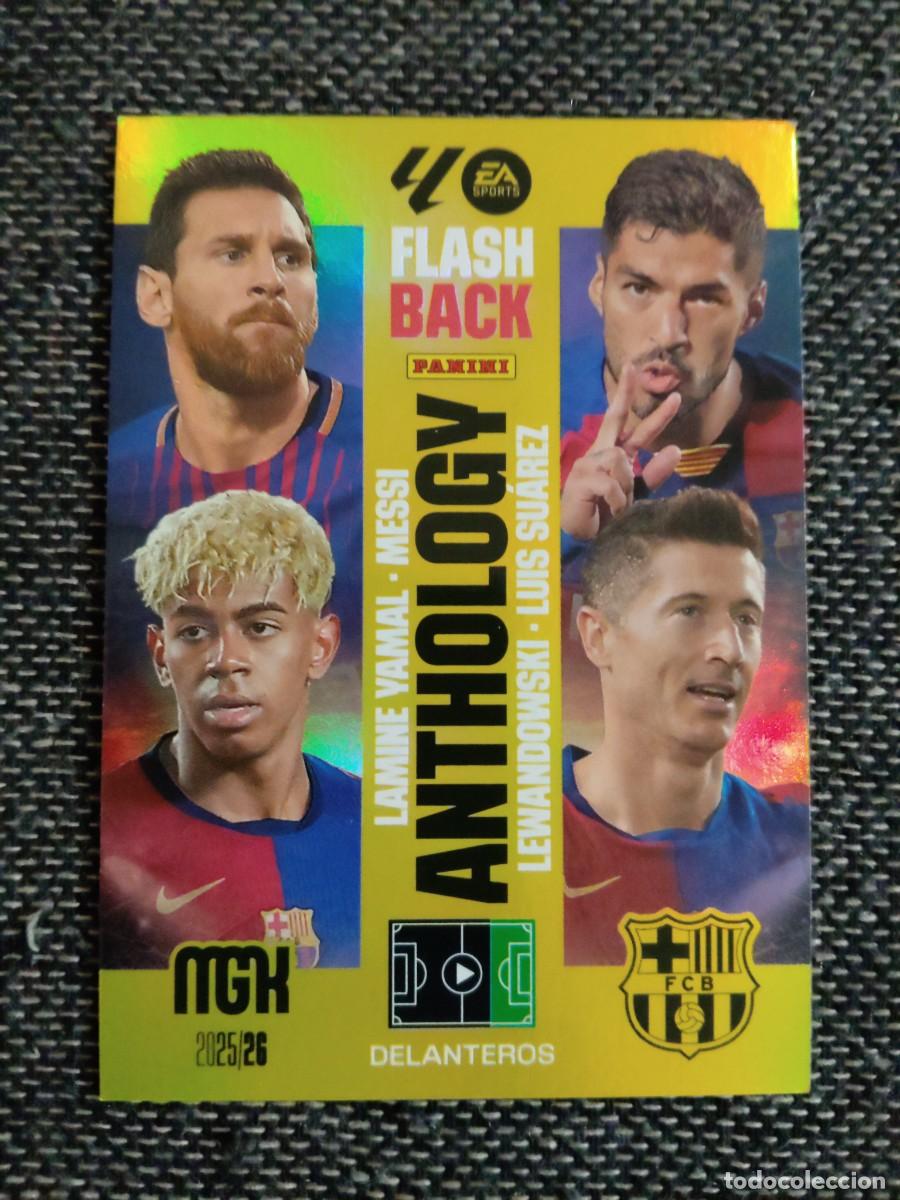 Cromos de f&uacute;tbol: 438 anthology flash back FC Barcelona messi- Su&aacute;rez - lamine yamal - lewandowski megacracks 2025-26
