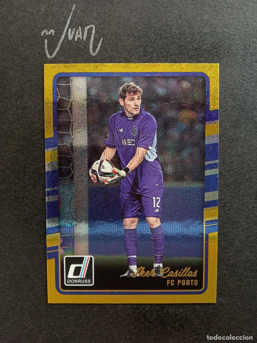 Football Stickers: #79 CROMO IKER CASILLAS PORTO ESPA&Ntilde;A MADRID ⚽ PANINI &reg; DONRUSS 2015 2016 15 16 PARALELA GOLD DORADA