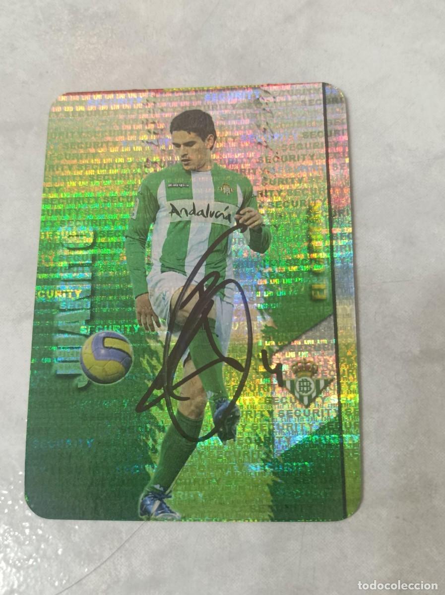 Cromos de f&uacute;tbol: Cromo futbol firmado Juanito Betis
