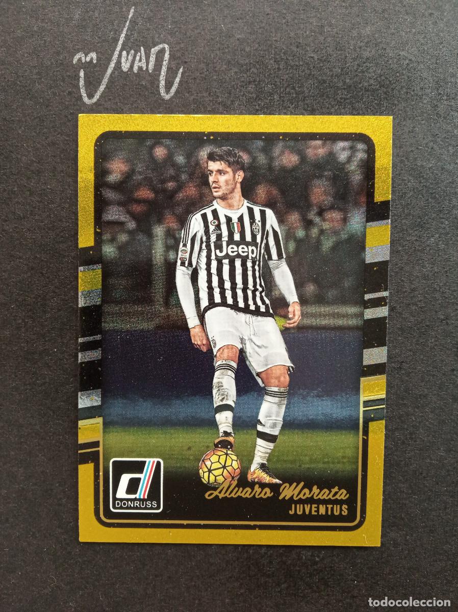 Cromos de f&uacute;tbol: #109 CROMO ALVARO MORATA JUVENTUS ESPA&Ntilde;A ⚽ PANINI &reg; DONRUSS 2015 2016 15 16 PARALELA GOLD ORO DORADO