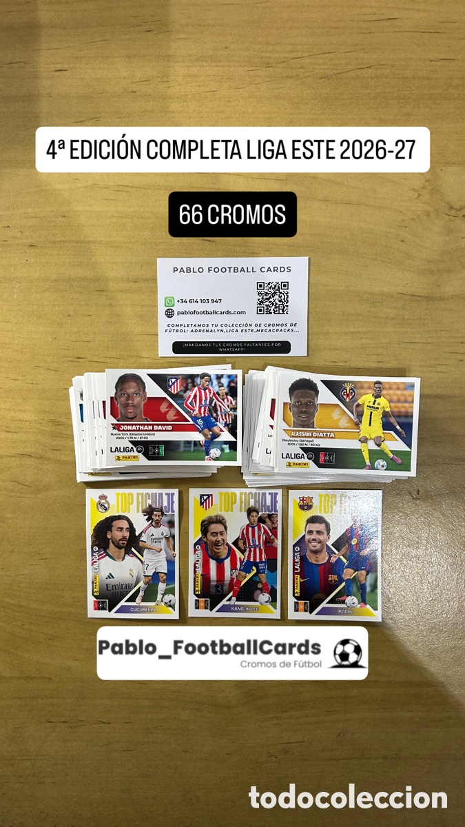 Cromos de f&uacute;tbol: LOTE COMPLETO CUARTA EDICI&Oacute;N LIGA ESTE 2026-27 PANINI