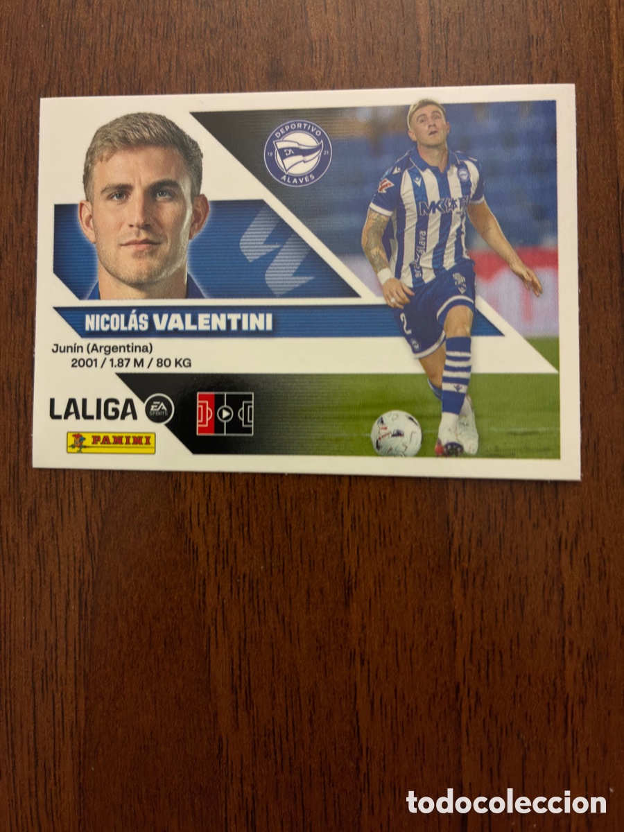 Cromos de f&uacute;tbol: Cromo Nicol&aacute;s Valentini, N&ordm; 30 (&Uacute;lt. Fichajes), Deportivo Alav&eacute;s, Liga 2026-27 (Colec Este)