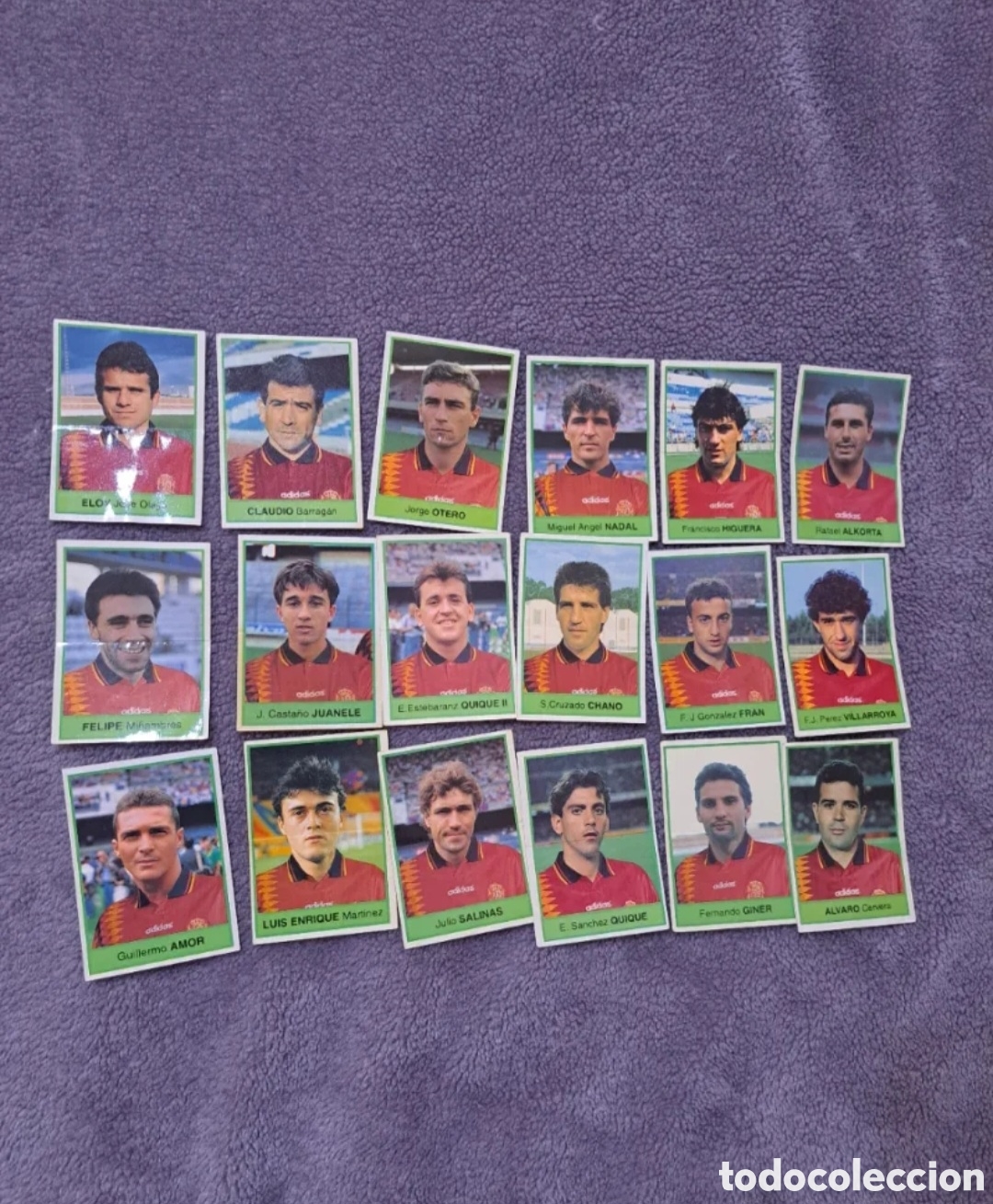 Cromos de f&uacute;tbol: 18 cromos diferentes. Bollycao Selecci&oacute;n espa&ntilde;ola Mundial USA 94.