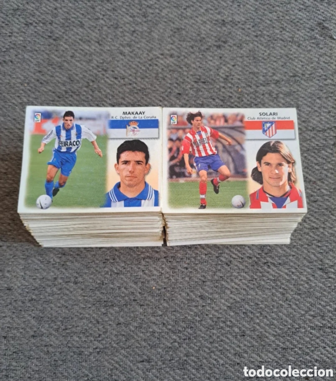 Cromos de f&uacute;tbol: 250 cromos sin repetir. Liga Este 99-00.