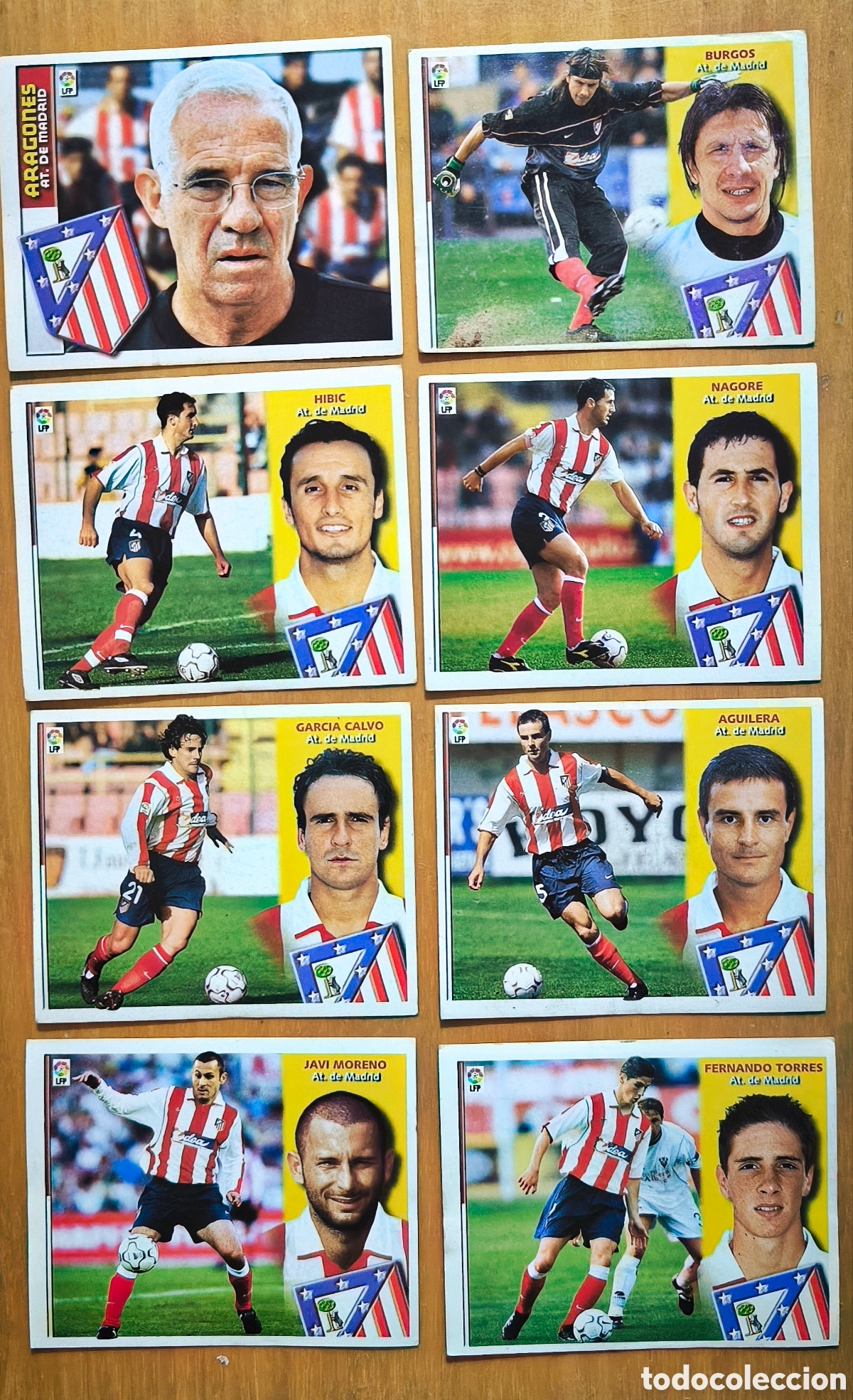 Cromos de f&uacute;tbol: Lote 8 Cromos Atl&eacute;tico de Madrid 2002/03 Este Panini - Fernando Torres, Luis Aragon&eacute;s, Mono burgos..