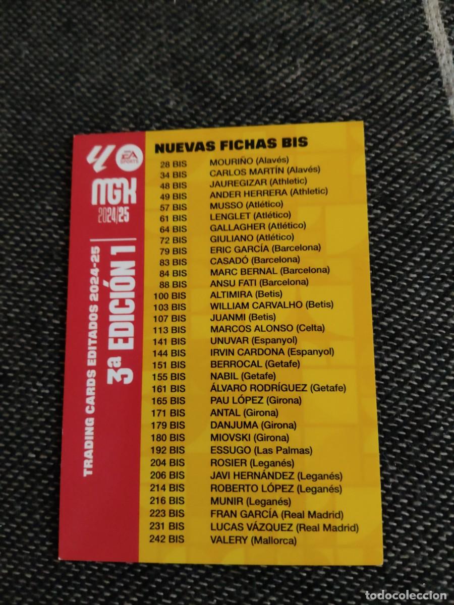 Cromos de f&uacute;tbol: Indice nuevas fichas bis 3a edici&oacute;n 1 megacracks 2024-25