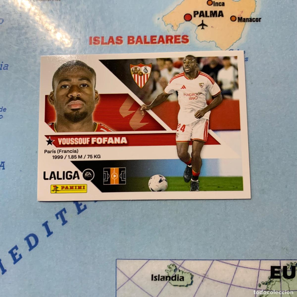 Cromos de f&uacute;tbol: Fofana coloca n&uacute;mero 11 Bis Del Sevilla cromo de la liga este 26-27 2026-2027