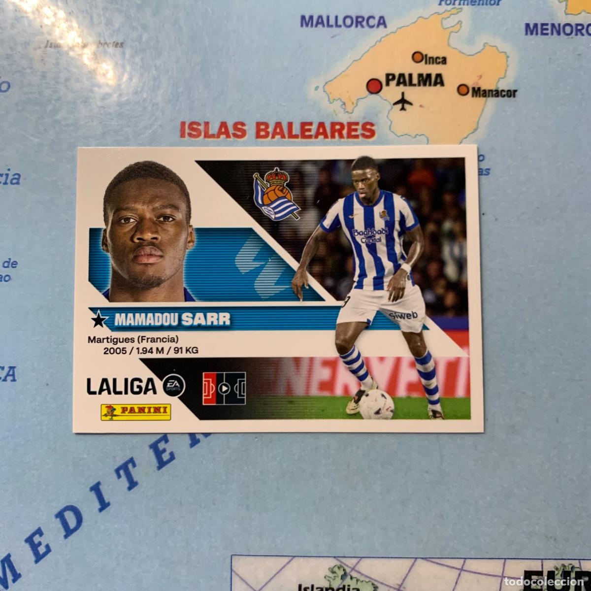 Cromos de f&uacute;tbol: Sarr &uacute;ltimo fichaje n&uacute;mero 43 de La Real Sociedad cromo de la liga este 26-27 2026-2027
