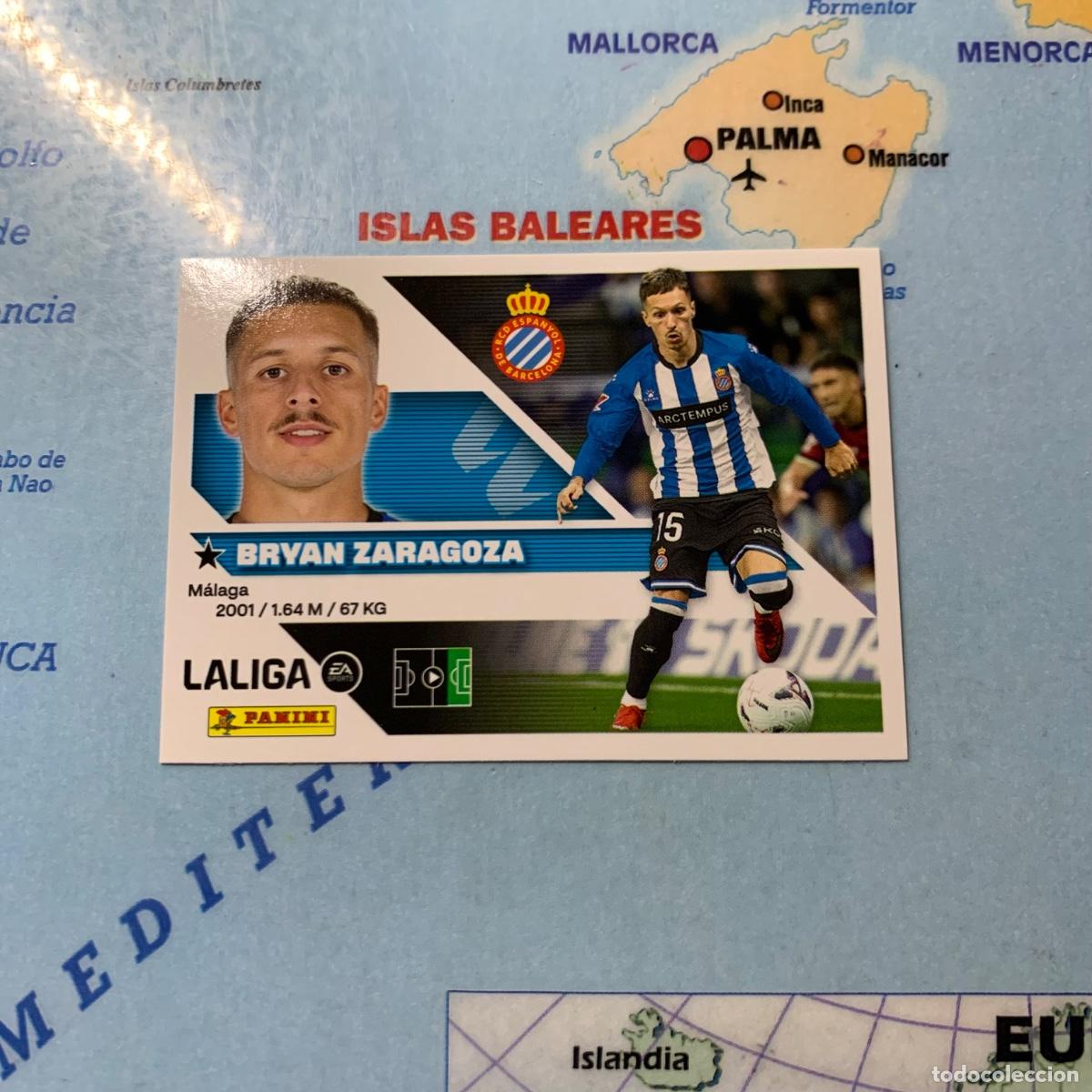 Cromos de f&uacute;tbol: Bryan Zaragoza &uacute;ltimo fichaje n&uacute;mero 50 del Espa&ntilde;ol cromo de la liga este 26-27 2026-2027
