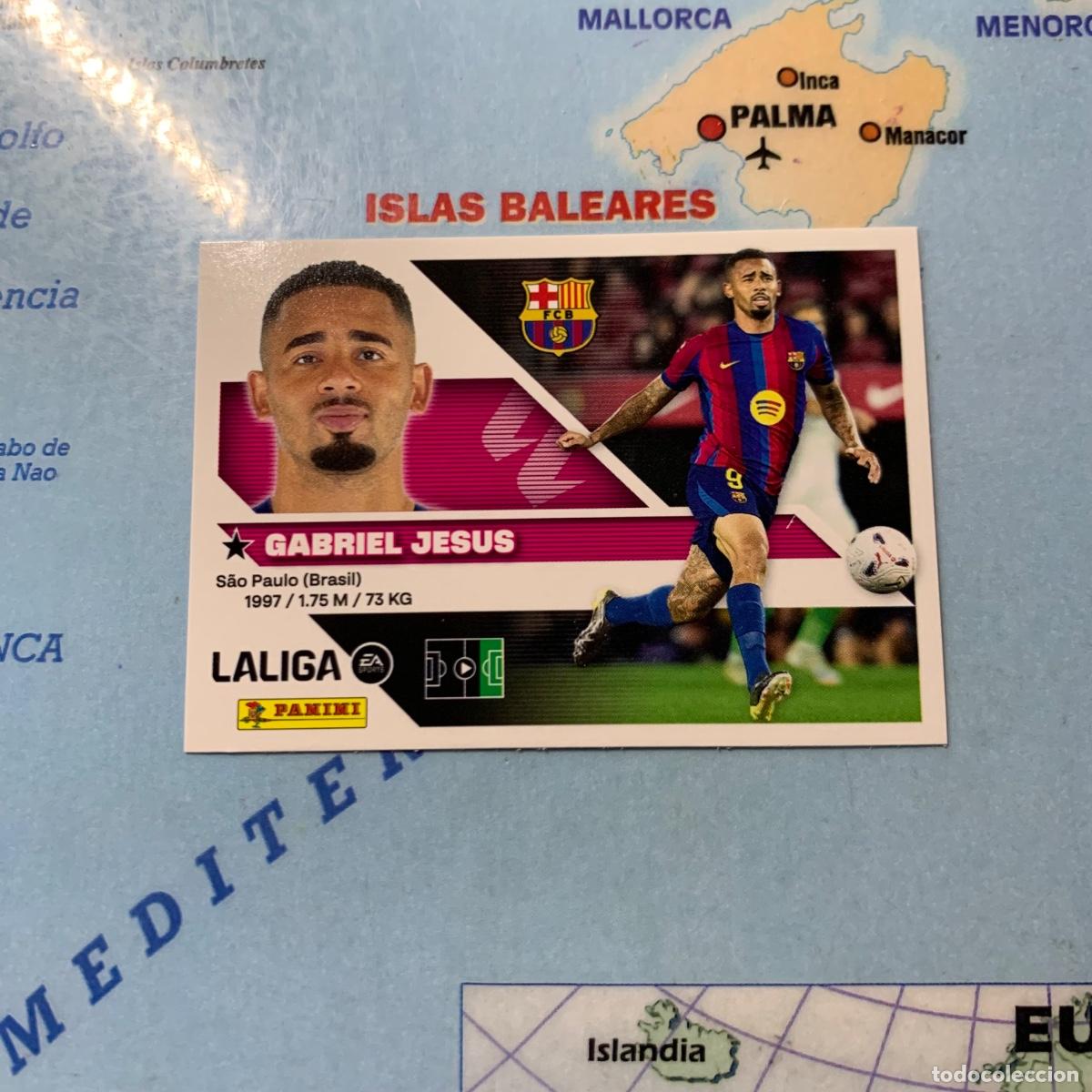 Cromos de f&uacute;tbol: Gabriel Jesus &uacute;ltimo fichaje n&uacute;mero 63 Del Barcelona cromo de la liga este 26-27 2026-2027