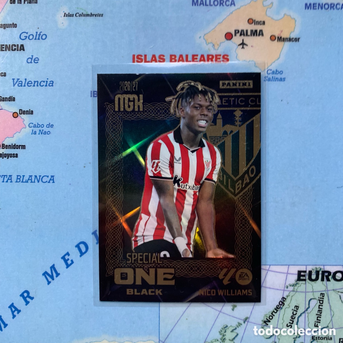 Cromos de f&uacute;tbol: Nico Williams Special One Black del Athletic de Bilbao megacracks 26-27 2026-2027