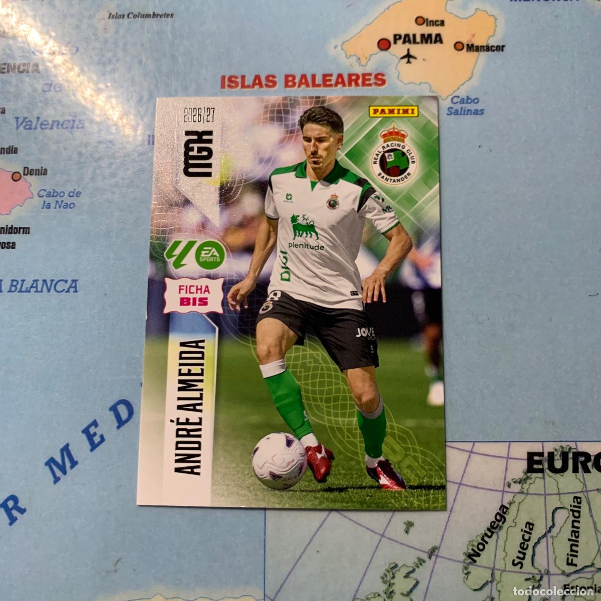 Cromos de f&uacute;tbol: Andre Almeida n&uacute;mero 281 Bis Del Racing de Santander megacracks 26-27 2026-2027