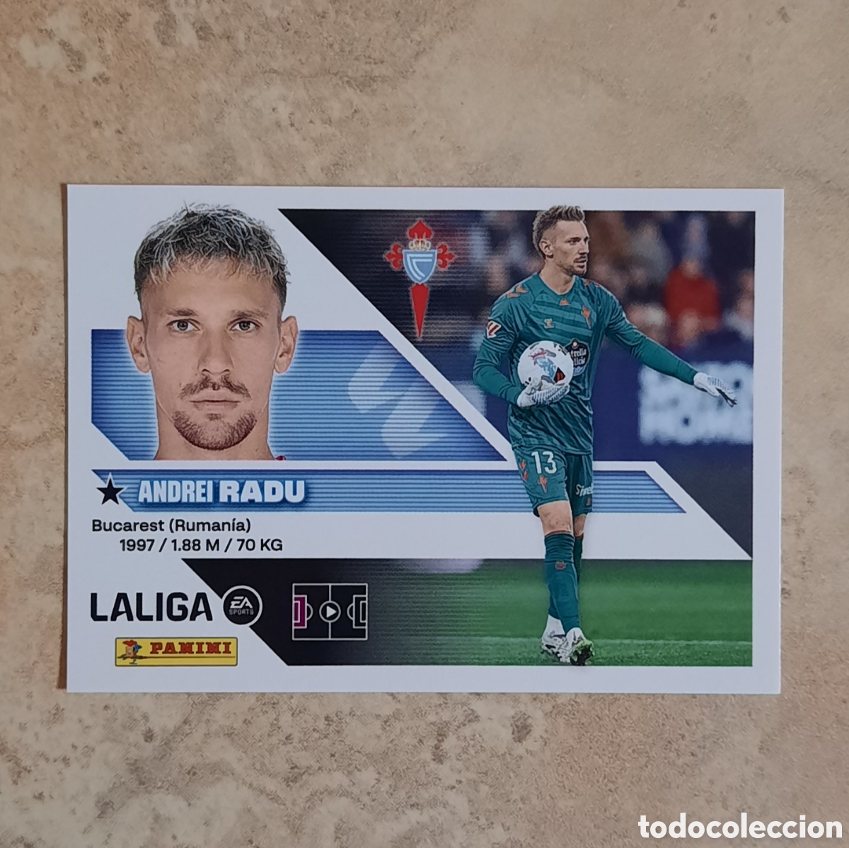 Cromos de f&uacute;tbol: #3 Radu n&uacute;mero 3 del Celta. Cromo Liga Este 26-27 2026-2027